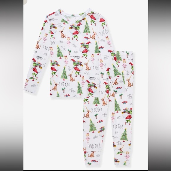 Posh Peanut Dr. Seuss The Grinch Who-Ville Pajama Two Piece Set Size 2T - Picture 4 of 4